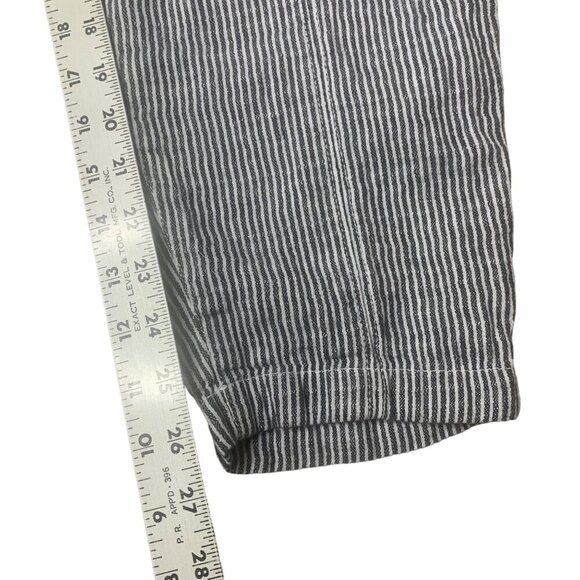 Old Navy High-Waisted Blue Striped Cropped Linen-Blend Tapered Pants Women’s XL - Picture 9 of 10